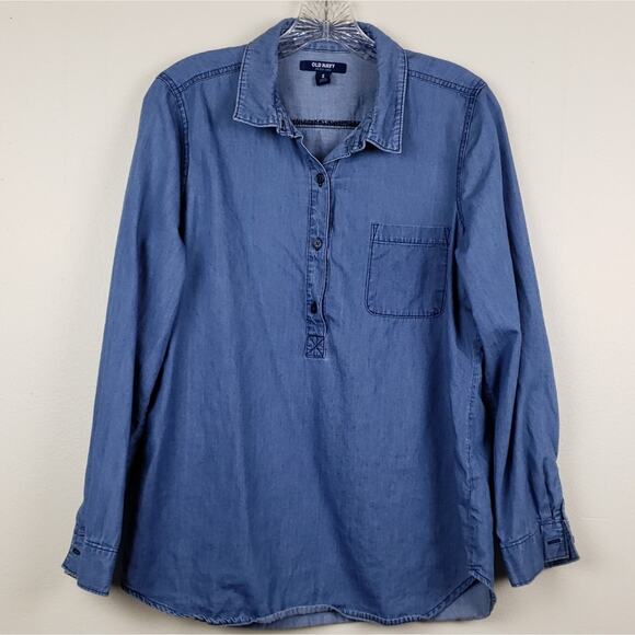 Old Navy Tops - Old Navy | Mid Tone Chambray Pullover-Medium
